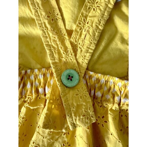 Matilda Jane Brilliant Daydream Splendid Sunshine Yellow Eyelet Ruffle Pinafore - Picture 4 of 8